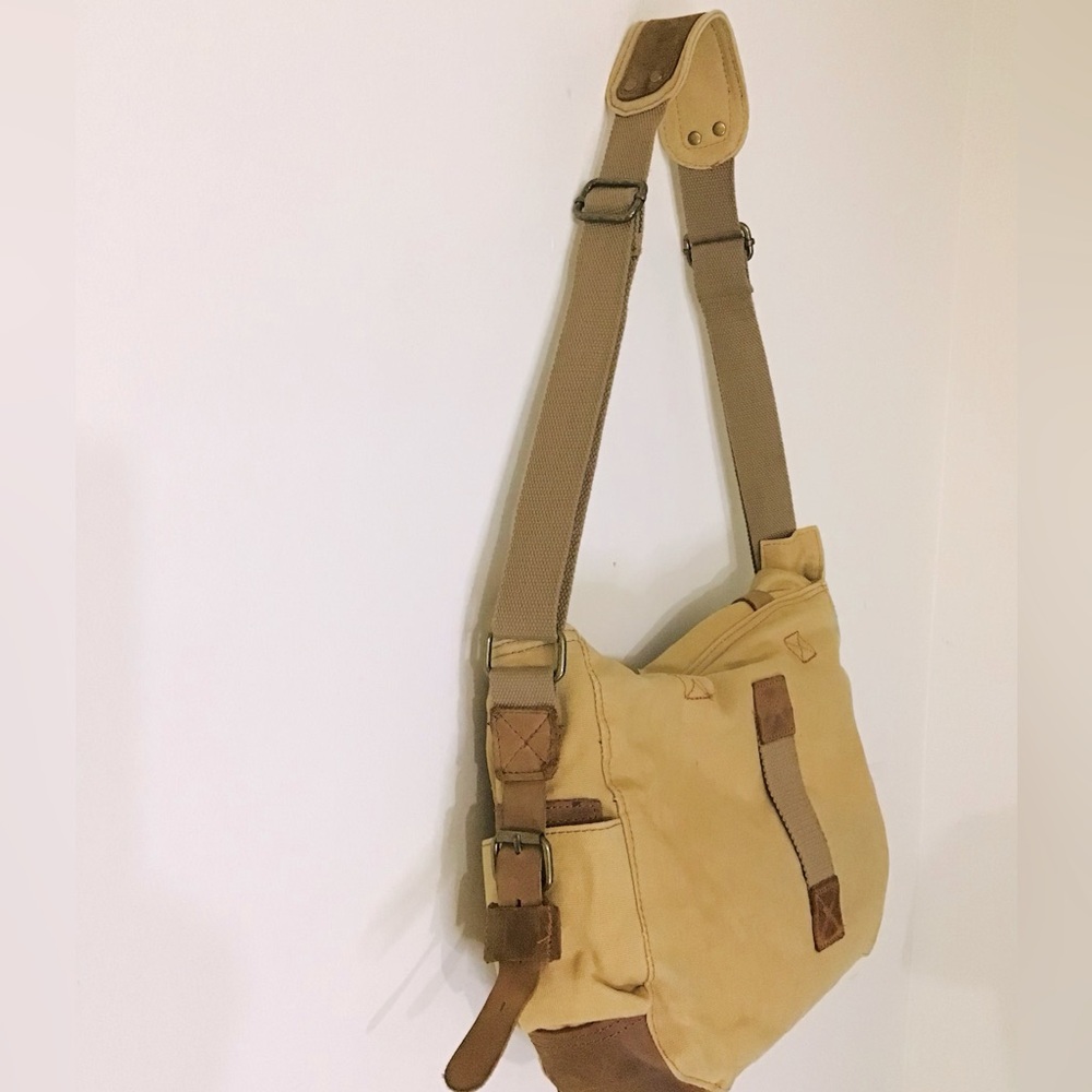 Vintage Augur Strauss & Co. Crossbody Messenger Style Canvas and Leather Bag - Picture 15 of 16